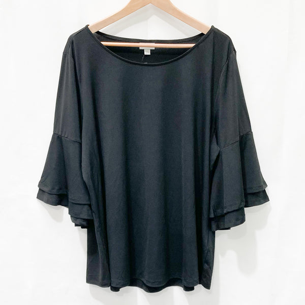 Avenus Black Bell Sleeve Top UK14/16