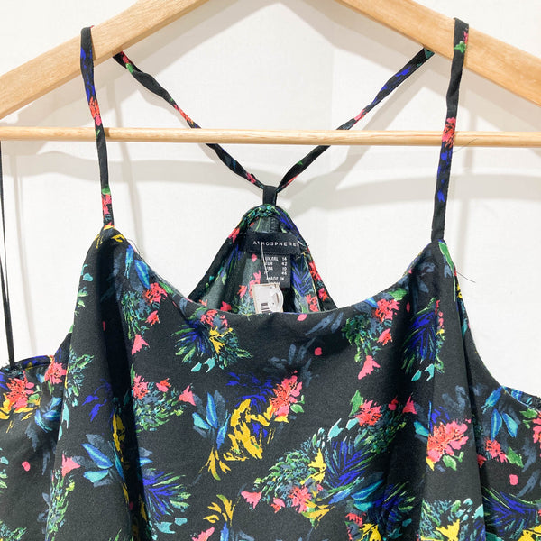 Primark Black Multi Floral Print Short Strappy Lightweight Dress UK 14 –  Green Heart Collective