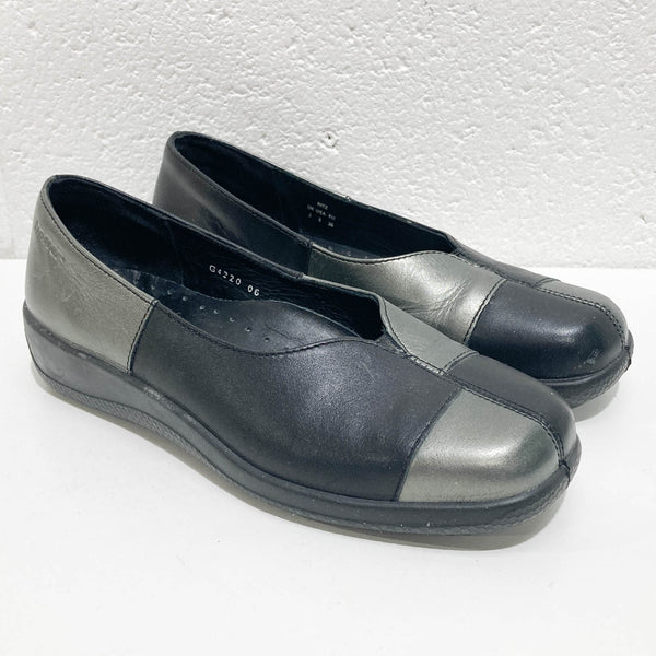 Slip on black on sale leather