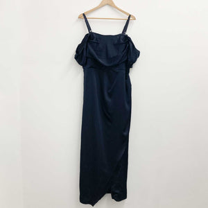 City Chic Navy Off-Shoulder Maxi Dress UK 18