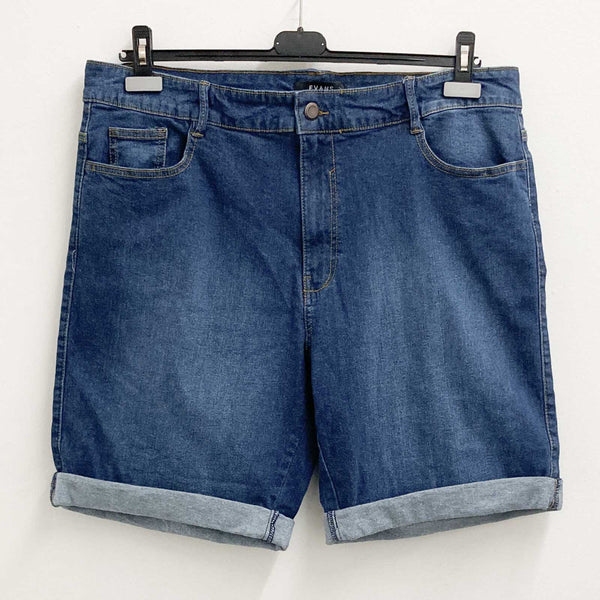 Mid wash hot sale denim shorts